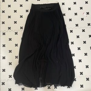 Zara Black Ruffled Maxi Skirt Casual A-Line